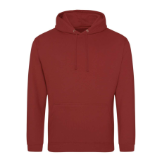 Just Hoods Uniszex laza szabású kapucnis pulóver AWJH001, Brick Red-S