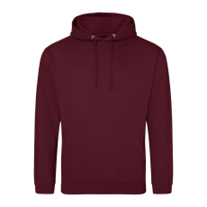 Just Hoods Uniszex laza szabású kapucnis pulóver AWJH001, Burgundy-L