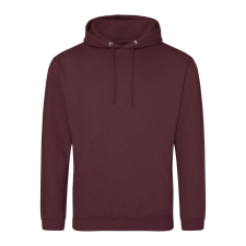 Just Hoods Uniszex laza szabású kapucnis pulóver AWJH001, Burgundy Smoke-M férfi pulóver, kardigán