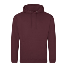 Just Hoods Uniszex laza szabású kapucnis pulóver AWJH001, Burgundy Smoke-XS