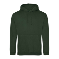 Just Hoods Uniszex laza szabású kapucnis pulóver AWJH001, Forest Green-M férfi pulóver, kardigán