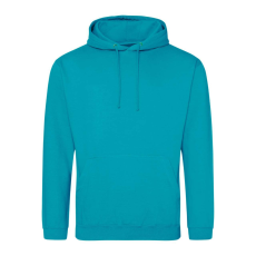 Just Hoods Uniszex laza szabású kapucnis pulóver AWJH001, Lagoon Blue-L