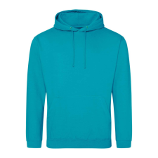 Just Hoods Uniszex laza szabású kapucnis pulóver AWJH001, Lagoon Blue-S férfi pulóver, kardigán