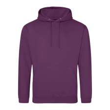 Just Hoods Uniszex laza szabású kapucnis pulóver AWJH001, Plum-2XL férfi pulóver, kardigán