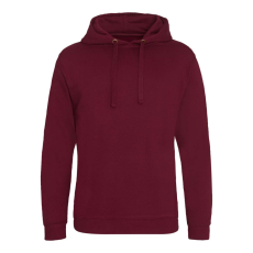 Just Hoods Uniszex laza szabású kapucnis pulóver, zseb nélkül AWJH011, Burgundy-L