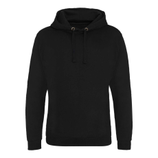 Just Hoods Uniszex laza szabású kapucnis pulóver, zseb nélkül AWJH011, Jet Black-XS