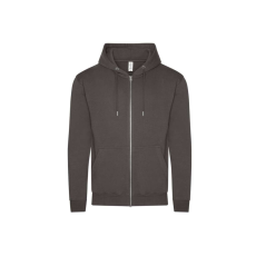 Just Hoods Uniszex organikus kapucnis cipzáras pulóver AWJH250, Charcoal-S