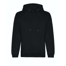 Just Hoods Uniszex organikus kapucnis pulóver AWJH201, Deep Black-M