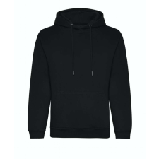Just Hoods Uniszex organikus kapucnis pulóver AWJH201, Deep Black-S férfi pulóver, kardigán