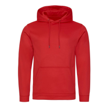 Just Hoods Uniszex poliészter sport kapucnis pulóver AWJH006, Fire Red-L férfi pulóver, kardigán