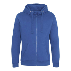 Just Hoods Uniszex vastag cipzáros kapucnis pulóver osztott kenguruzsebbel AWJH150, Royal Blue-3XL