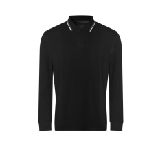 Just Polos JP103 hosszú ujjú galléros pamut póló Just Polos, Deep Black/White-XL