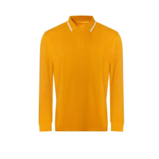 Just Polos JP103 hosszú ujjú galléros pamut póló Just Polos, Mustard/White-L
