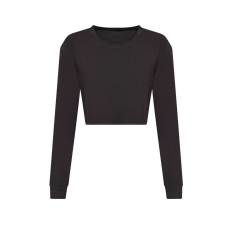 Just Ts JT016 rövid derekú hosszú ujjú Női póló Just Ts, Heather Black-XL