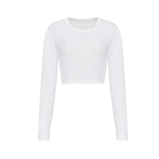 Just Ts JT016 rövid derekú hosszú ujjú Női póló Just Ts, Solid White-XS