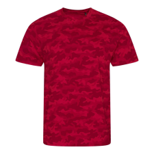 Just Ts JT034 terepmintás unisex rövid ujjú póló Just Ts, Red Camo-L férfi póló