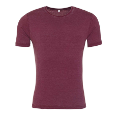 Just Ts JT099 mosott hatású unisex rövid ujjú póló Just Ts, Washed Burgundy-S