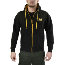 K9® UNIT Jet Black/Gold cipzáras pulóver kapucnival 2XL férfi pulóver, kardigán