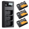 K&F Concept hordozható tripla USB-C akkumulátor LC-E6NH töltő, LCD + 3db LP-E6NH akkumulátor 2250mAh (KF-28-0039)