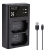K&F Concept Sony NP-FZ100 Dupla Utazó Gyors-Töltő -USB-C (Type C) Sony FZ100 Charger