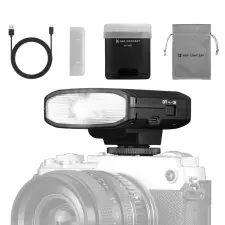  K&F Concept M01 mini vaku, GN12, 5600K, 2000mAh, középpontos érintekzővel vaku