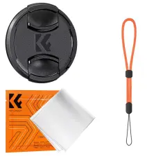  K&F Concept objektívvédő sapka zsinórral + törlőkendő, 67mm lencsevédő sapka