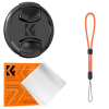 K&F CONCEPT objektívvédő sapka zsinórral + törlőkendő, 77mm (KF-2074)