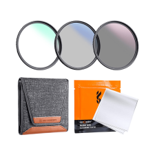 K&F Concept Professzionális szűrő szett + szűrőtartó tok (UV+CPL+ND4) 62mm objektív szűrő