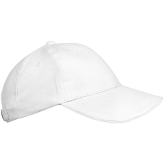 K-UP 6 paneles gyerek baseball sapka, KP042, fém csatos, White