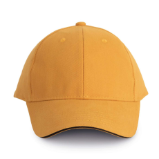 K-UP Baseball sapka, KP011, 6 paneles, Cumin Yellow/Dark Grey
