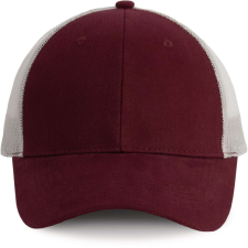 K-UP hálós baseball sapka hat paneles, poliészter KP158, Burgundy/Light Grey munkaruha