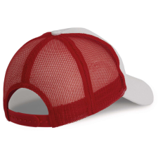 K-UP hálós baseball sapka hat paneles, poliészter KP158, White/Red munkaruha