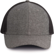 K-UP ívelt ellenzős 6 paneles hálós baseball sapka KP142, Silver Heather/Dark Grey