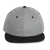 K-UP KP166 hip-hop stílusú snapback 6 paneles baseball sapka K-UP, Light Grey Heather/Black-U