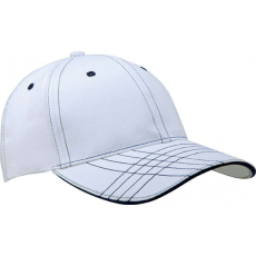 K-UP Uniszex sapka K-UP KP109 6 panels Fashion Cap -Egy méret, White/Navy