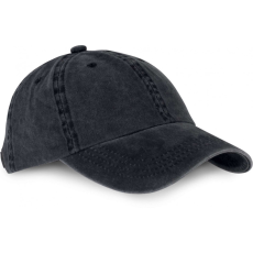 K-UP Uniszex sapka K-UP KP165 6 panels vintage Cap -Egy méret, Black Washed