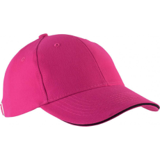 K-UP Uniszex sapka Kariban KP011 Orlando - Oekotex Certified 6 panel Cap -Egy méret, Fuchsia/Black