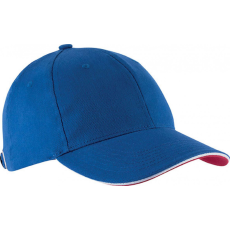 K-UP Uniszex sapka Kariban KP011 Orlando - Oekotex Certified 6 panel Cap -Egy méret, Royal Blue/White