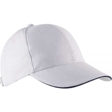 K-UP Uniszex sapka Kariban KP011 Orlando - Oekotex Certified 6 panel Cap -Egy méret, White/White