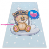  Kab. BAMBINO 43030 mosható szőnyeg Mackó, a pilóta gyerekeknek csúszásgátló - kék / barna 140x200 cm
