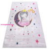  Kab. BAMBINO 48060 mosható szőnyeg Hercegnő, csillagok gyerekeknek csúszásgátló - rózsaszín 160x220 cm