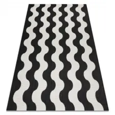  Kab. Fonott sizal flat szőnyeg 49377690 Hullám krém / fekete 120x170 cm lakástextília