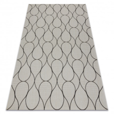 Kab. Fonott sizal flat szőnyeg 49379960 Cseppek krém / fekete 120x170 cm lakástextília