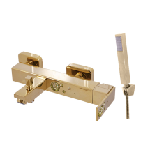 Kád csaptelep RAV SLEZÁK zuhanyszettel együtt 150 mm arany ROYAL1054.51Z csaptelep