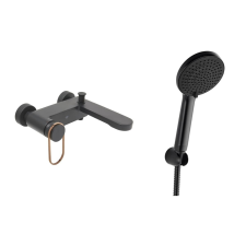 Kád csaptelep SAT Fusion fürdőkádas készlettel 150 mm fekete/bronz SATBSFU222CPCBRSET csaptelep