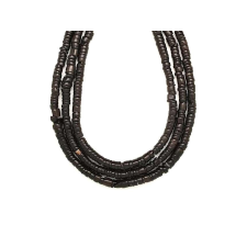  Kagyló korong szinezett sötétbarna 6x2-4mm nyaklánc