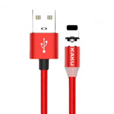 Kaku Magnetic kábel USB / Lightning 3A 1m, piros kábel és adapter