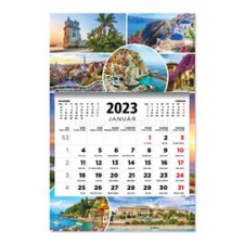 Kalendart 2023-as T081 1 tömb városok mintás speditőrnaptár (23T8100-013) naptár, kalendárium