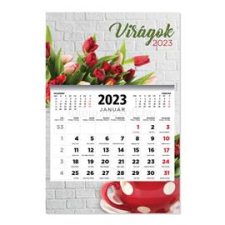 Kalendart 2023-as T081 1 tömb virágok mintás speditőrnaptár (23T8100-014) naptár, kalendárium