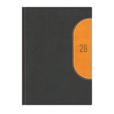 Kalendart Naptár Kft. TopTimer Határidőnapló 2026, K021 A5 (Napi beoszt.) FEKETE-SÁRGA határidőnapló